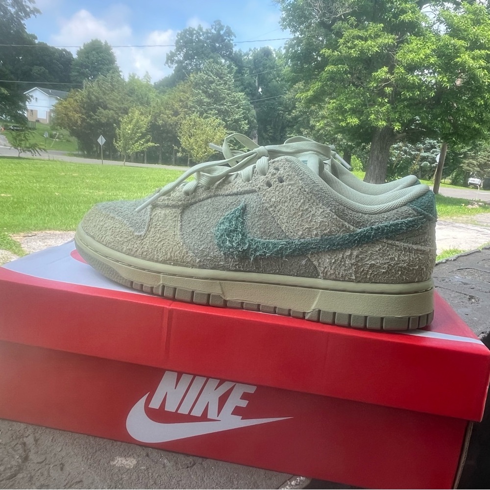 Nike Olive Green Fuzzy Sneakers